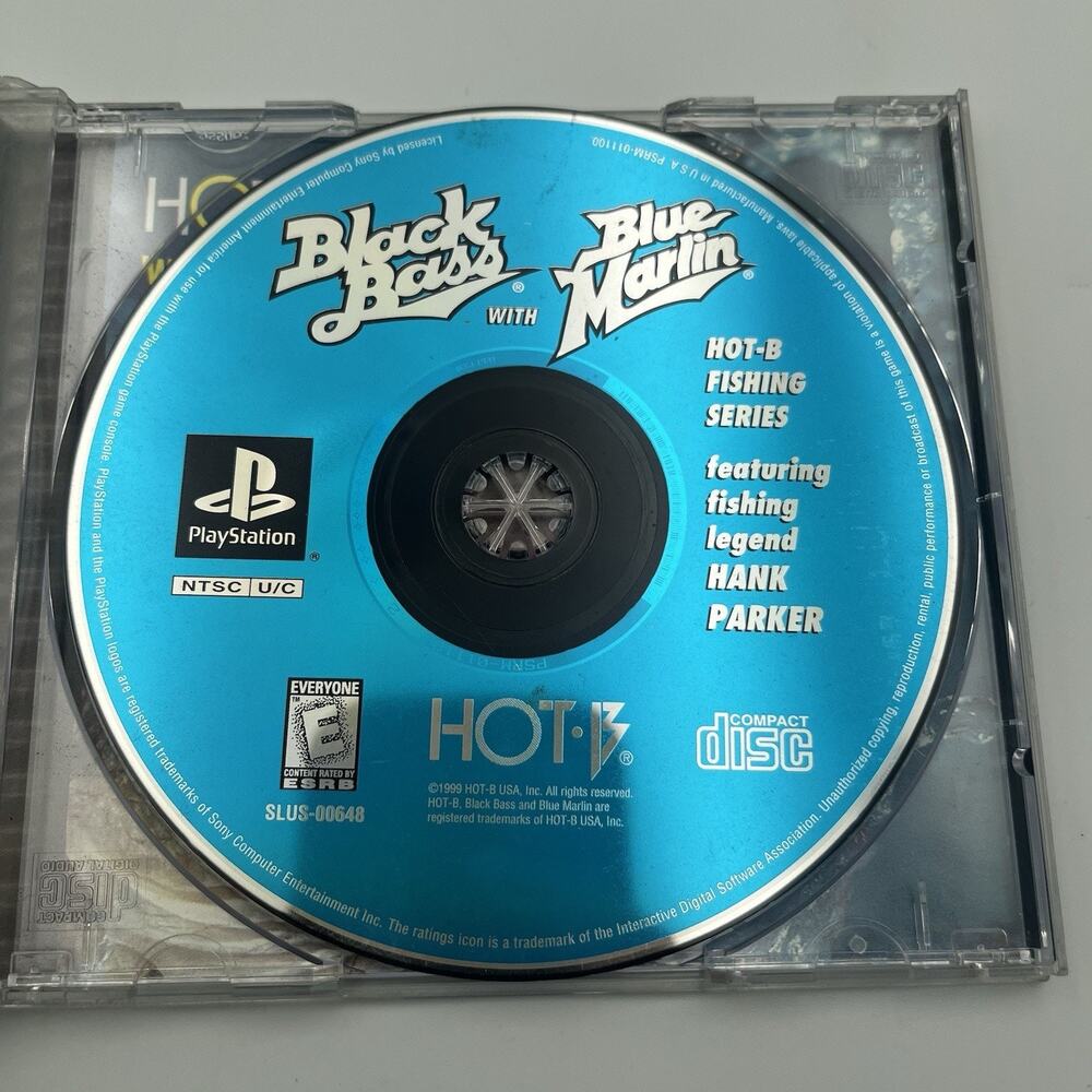 Black Bass with Blue Marlin - Sony Playstation 1 PS1 - Game Disc + Case